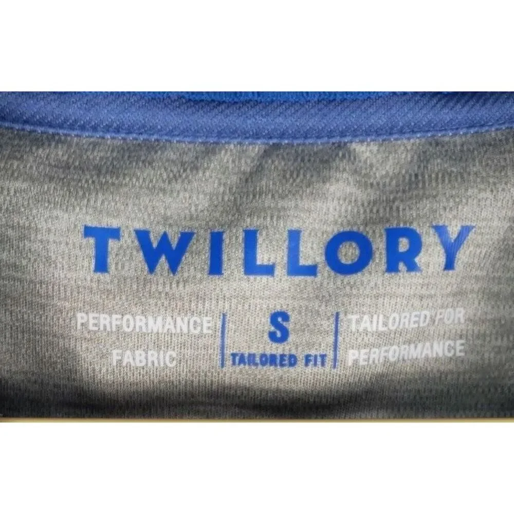 Twillory Mens 1/4 Zip‎ Performance Pullover Small Blue